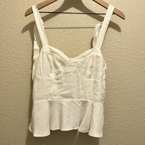 Forever 21 Corset‎ Peplum Blouse Top Women M Cottagecore Fairy Romantic Feminine